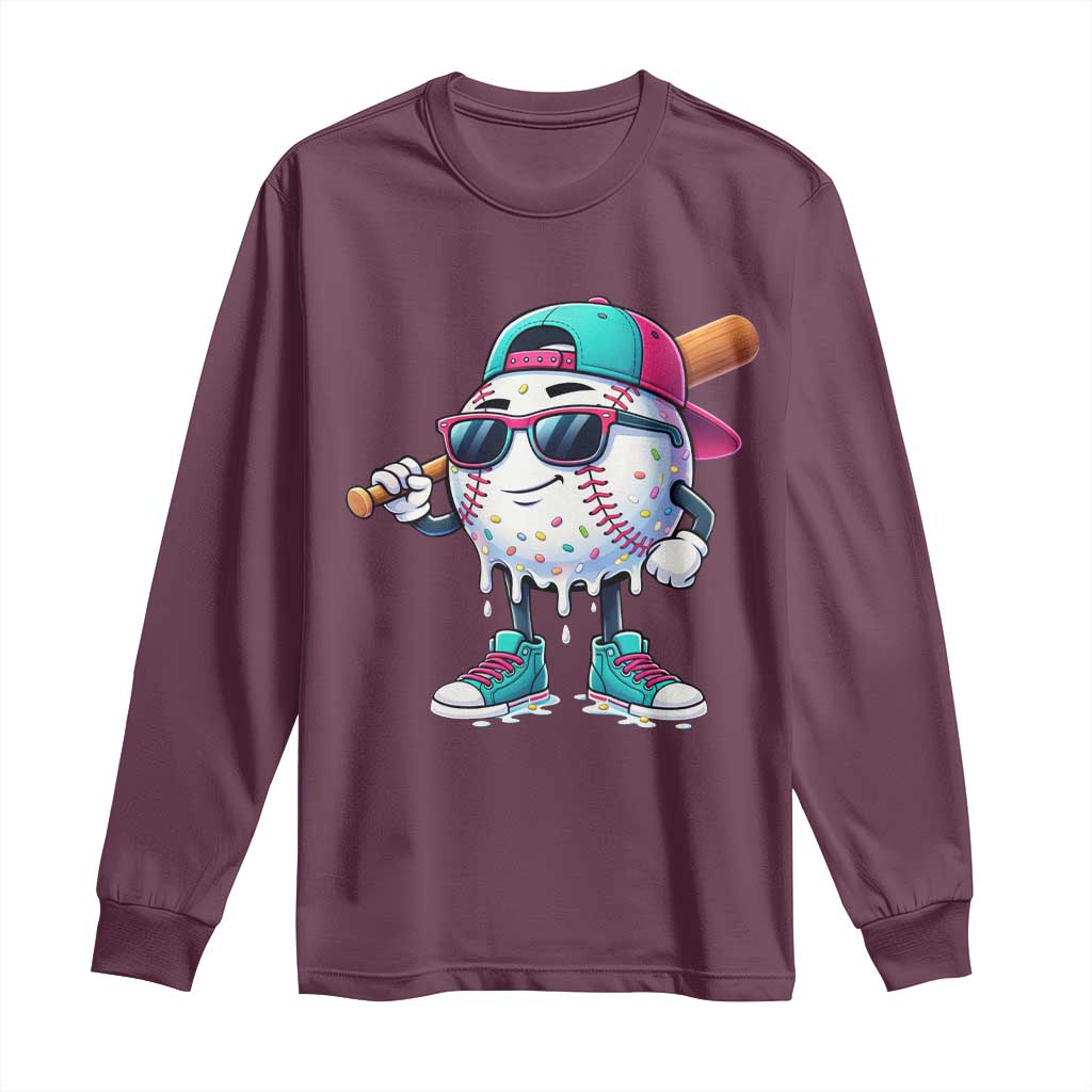 Baseball Life Style Long Sleeve Shirt Youth Drip Baseball Boys Kid