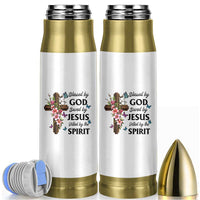 Blessed By God Saved By Jesus Bullet Tumbler Floral Cross Christian Faith Inspirational