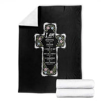 Christian Floral Cross Affirmation Throw Blanket Bible Verse Inspirational Faith Girl Christening Floral