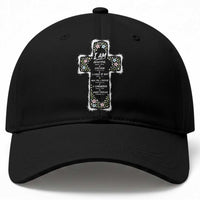 Christian Floral Cross Affirmation Baseball Cap Bible Verse Inspirational Faith Girl Christening Floral