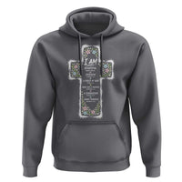 Christian Floral Cross Affirmation Hoodie Bible Verse Inspirational Faith Girl Christening Floral