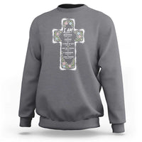 Christian Floral Cross Affirmation Sweatshirt Bible Verse Inspirational Faith Girl Christening Floral