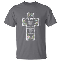 Christian Floral Cross Affirmation T Shirt Bible Verse Inspirational Faith Girl Christening Floral