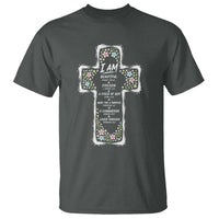 Christian Floral Cross Affirmation T Shirt Bible Verse Inspirational Faith Girl Christening Floral