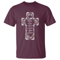 Christian Floral Cross Affirmation T Shirt Bible Verse Inspirational Faith Girl Christening Floral