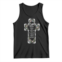Christian Floral Cross Affirmation Tank Top Bible Verse Inspirational Faith Girl Christening Floral