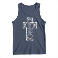 Christian Floral Cross Affirmation Tank Top Bible Verse Inspirational Faith Girl Christening Floral