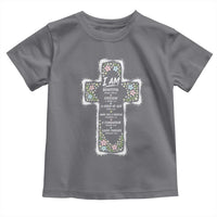 Christian Floral Cross Affirmation Toddler T Shirt Bible Verse Inspirational Faith Girl Christening Floral