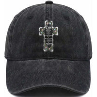 Christian Floral Cross Affirmation Washed Cotton Baseball Cap Bible Verse Inspirational Faith Girl Christening Floral