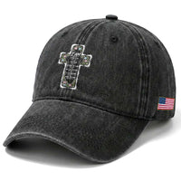 Christian Floral Cross Affirmation Washed Cotton Baseball Cap Bible Verse Inspirational Faith Girl Christening Floral
