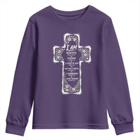 Christian Floral Cross Affirmation Youth Sweatshirt Bible Verse Inspirational Faith Girl Christening Floral