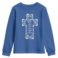 Christian Floral Cross Affirmation Youth Sweatshirt Bible Verse Inspirational Faith Girl Christening Floral