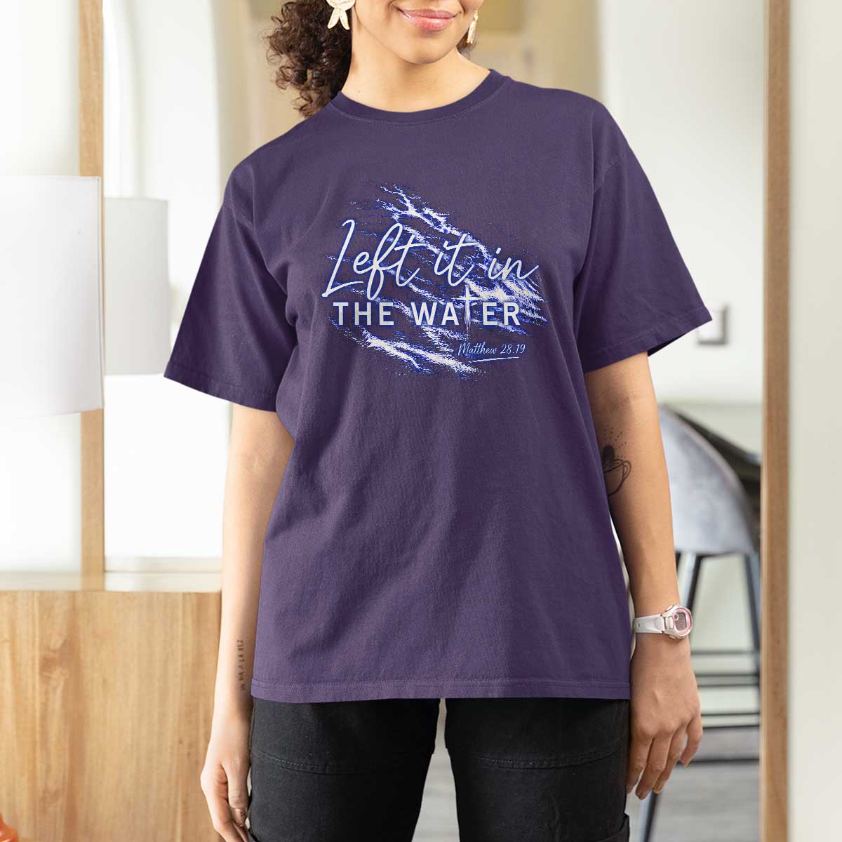 Christian Baptism T Shirt For Women Left It In The Water Matthew 28 19