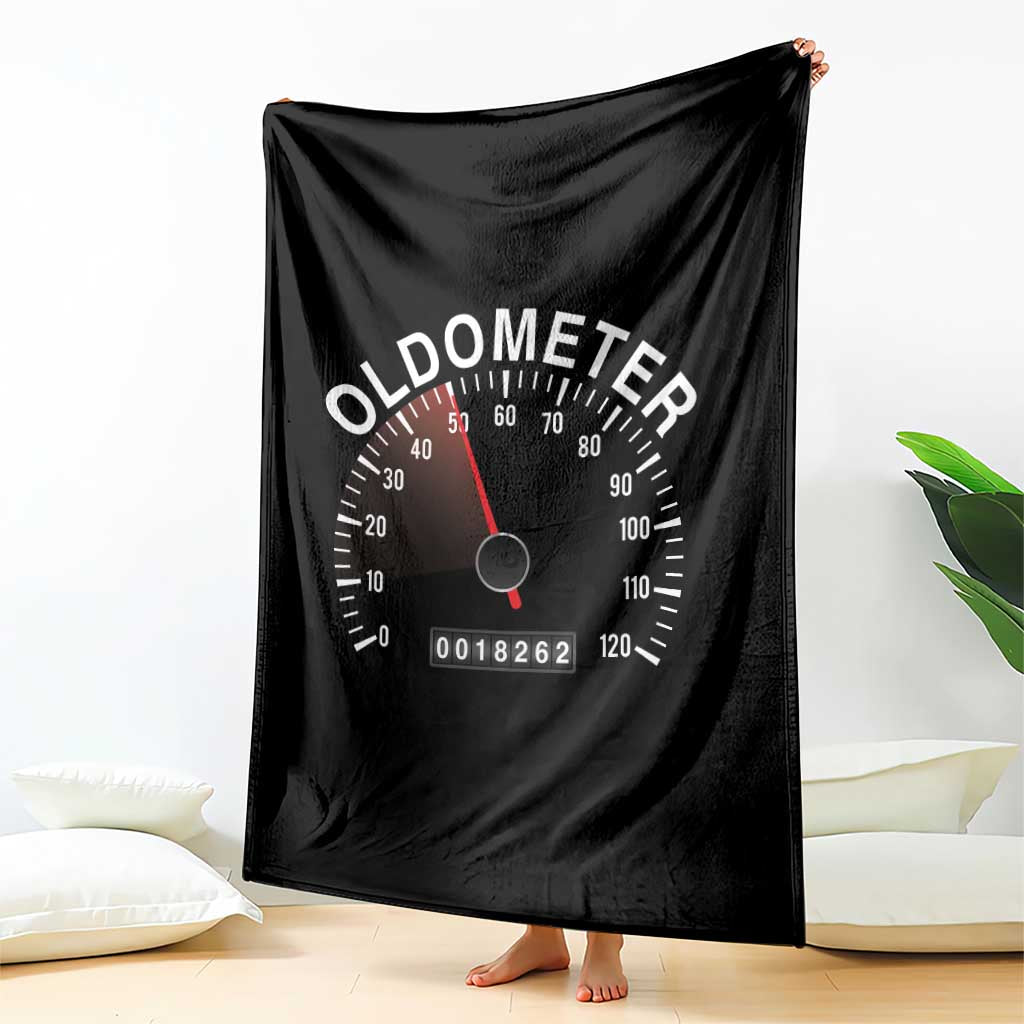 Funny 50th Birthday Throw Blanket Oldometer Odometer 50 Year Old Joke