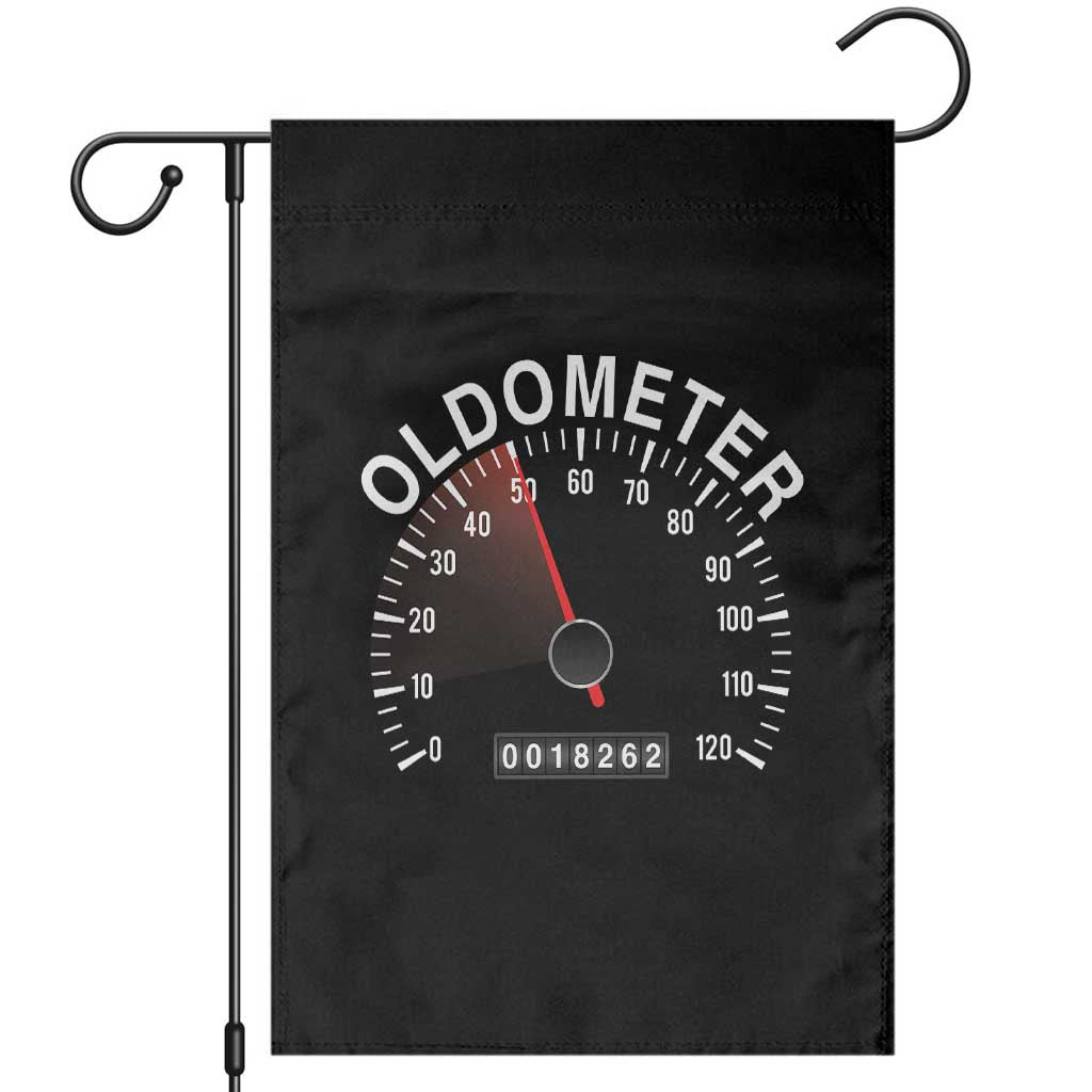 Funny 50th Birthday Garden Flag Oldometer Odometer 50 Year Old Joke