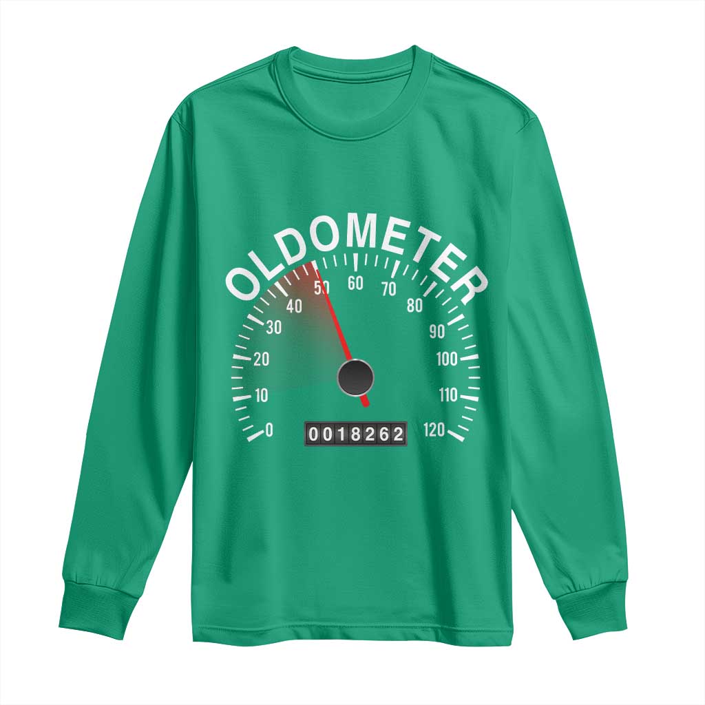 Funny 50th Birthday Long Sleeve Shirt Oldometer Odometer 50 Year Old Joke