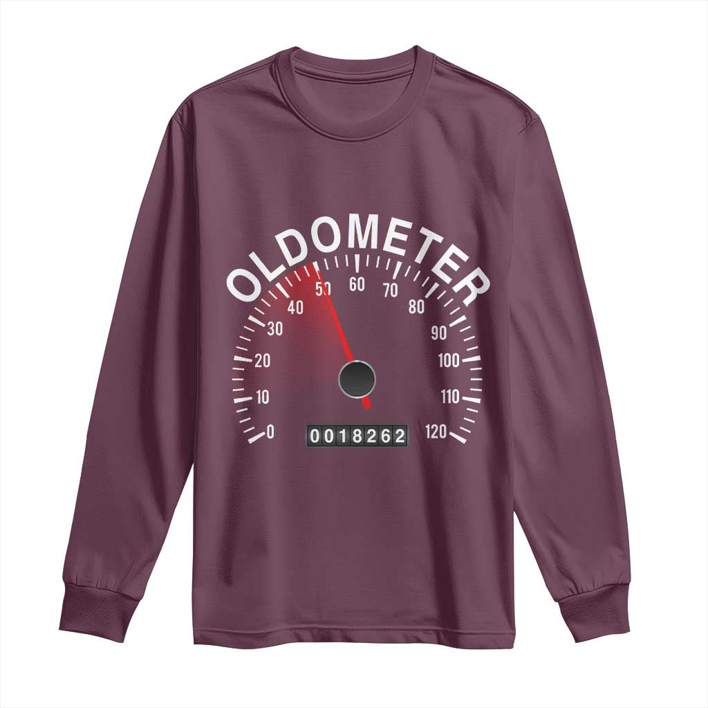 Funny 50th Birthday Long Sleeve Shirt Oldometer Odometer 50 Year Old Joke