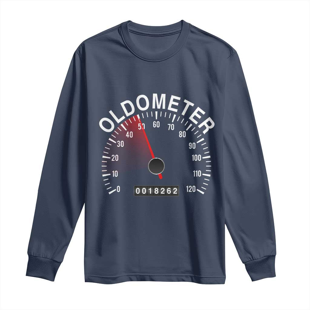 Funny 50th Birthday Long Sleeve Shirt Oldometer Odometer 50 Year Old Joke