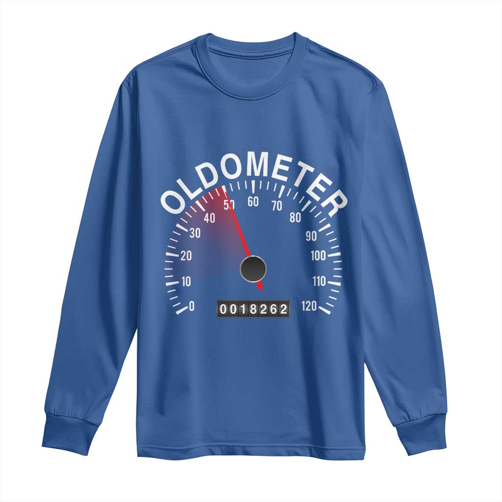 Funny 50th Birthday Long Sleeve Shirt Oldometer Odometer 50 Year Old Joke