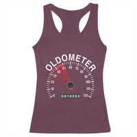Funny 50th Birthday Racerback Tank Top Oldometer Odometer 50 Year Old Joke