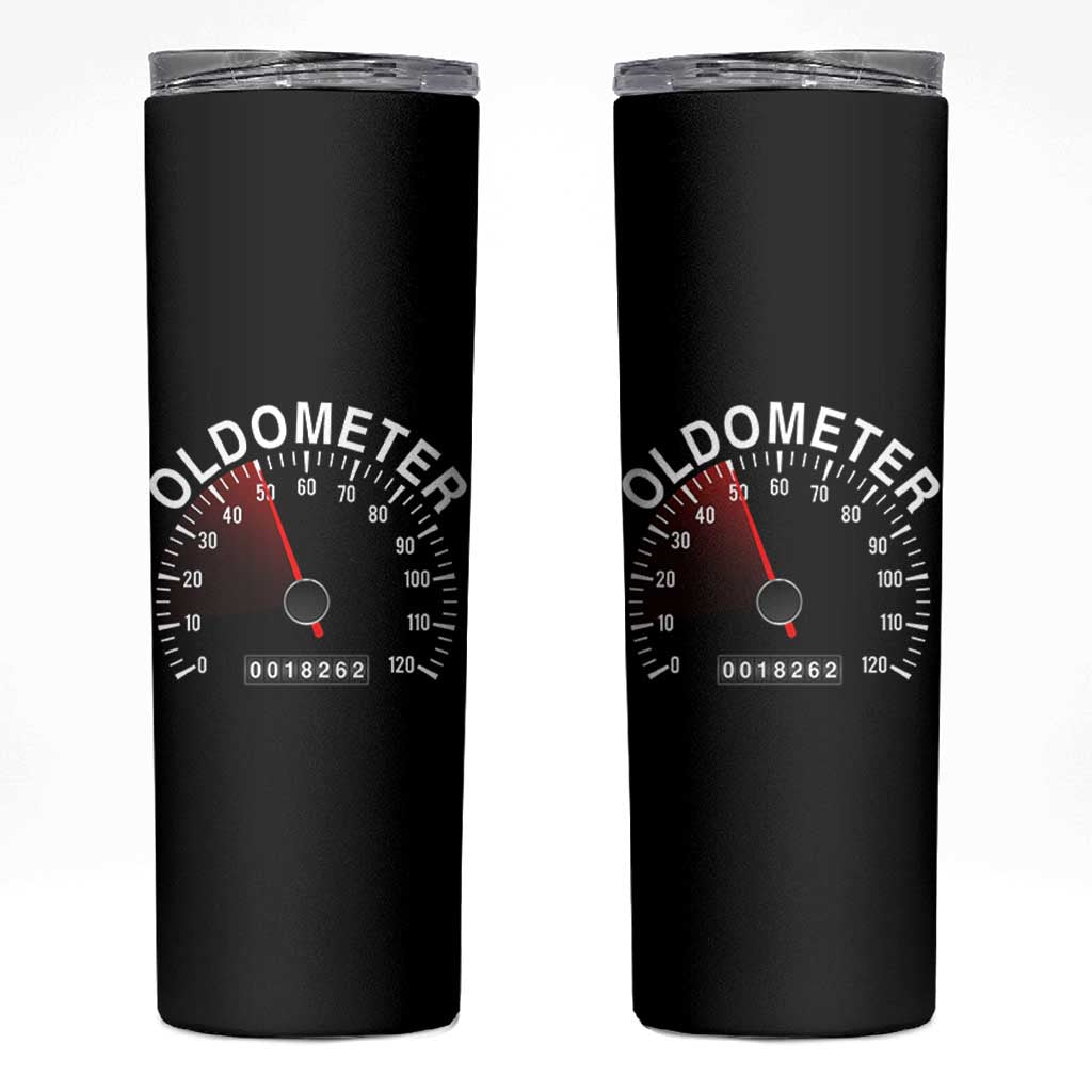 Funny 50th Birthday Skinny Tumbler Oldometer Odometer 50 Year Old Joke