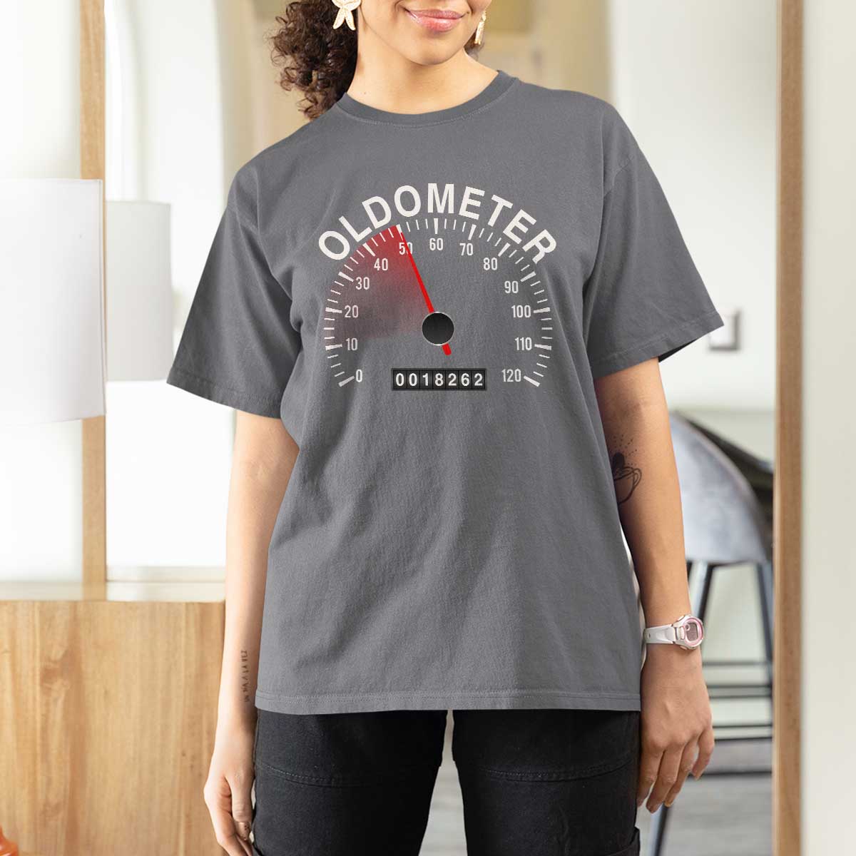Funny 50th Birthday T Shirt For Women Oldometer Odometer 50 Year Old Joke