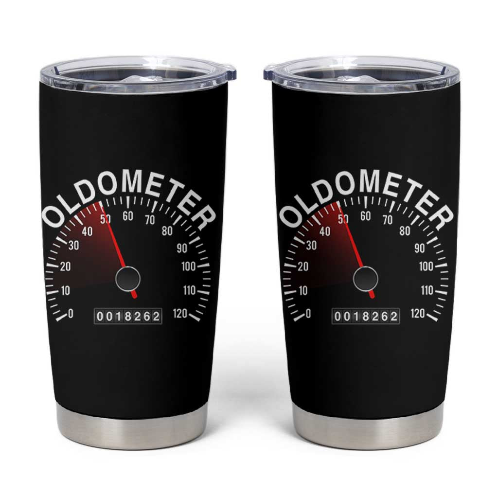 Funny 50th Birthday Tumbler Cup Oldometer Odometer 50 Year Old Joke