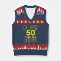 Funny 50th Birthday V-Neck Knit Sweater Vest Galaxy Built 50 Years Ago Parts Original