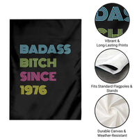 Funny 50th Birthday Garden Flag Retro Vintage Badass Bih Since 1976