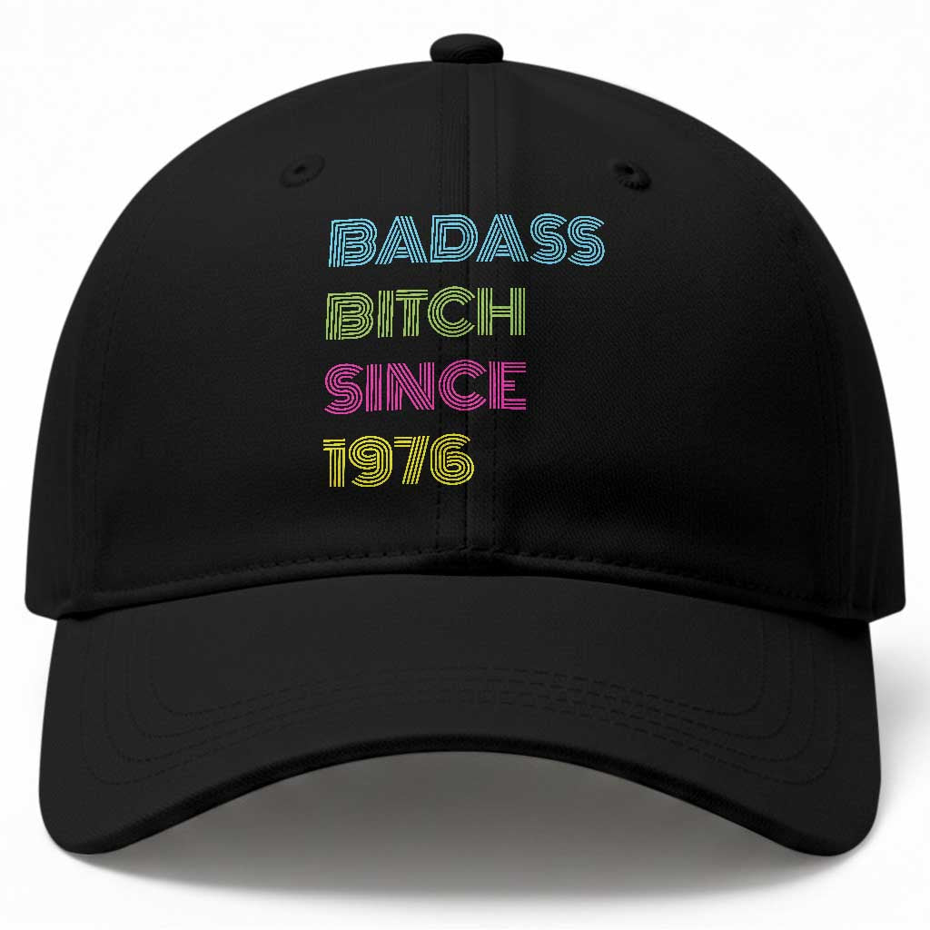 Funny 50th Birthday Baseball Cap Retro Vintage Badass Bih Since 1976