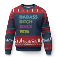 Funny 50th Birthday Ugly Christmas Sweater Retro Vintage Badass Bih Since 1976