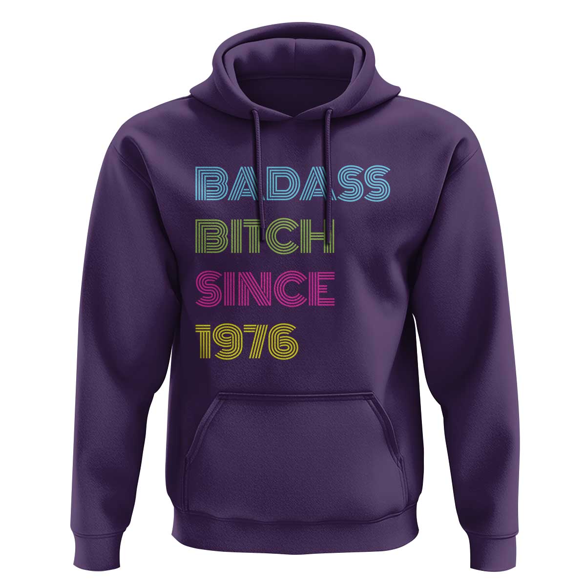 Funny 50th Birthday Hoodie Retro Vintage Badass Bih Since 1976