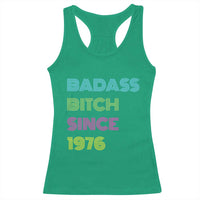 Funny 50th Birthday Racerback Tank Top Retro Vintage Badass Bih Since 1976