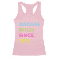 Funny 50th Birthday Racerback Tank Top Retro Vintage Badass Bih Since 1976