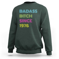Funny 50th Birthday Sweatshirt Retro Vintage Badass Bih Since 1976