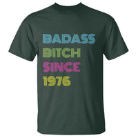 Funny 50th Birthday T Shirt Retro Vintage Badass Bih Since 1976