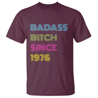 Funny 50th Birthday T Shirt Retro Vintage Badass Bih Since 1976