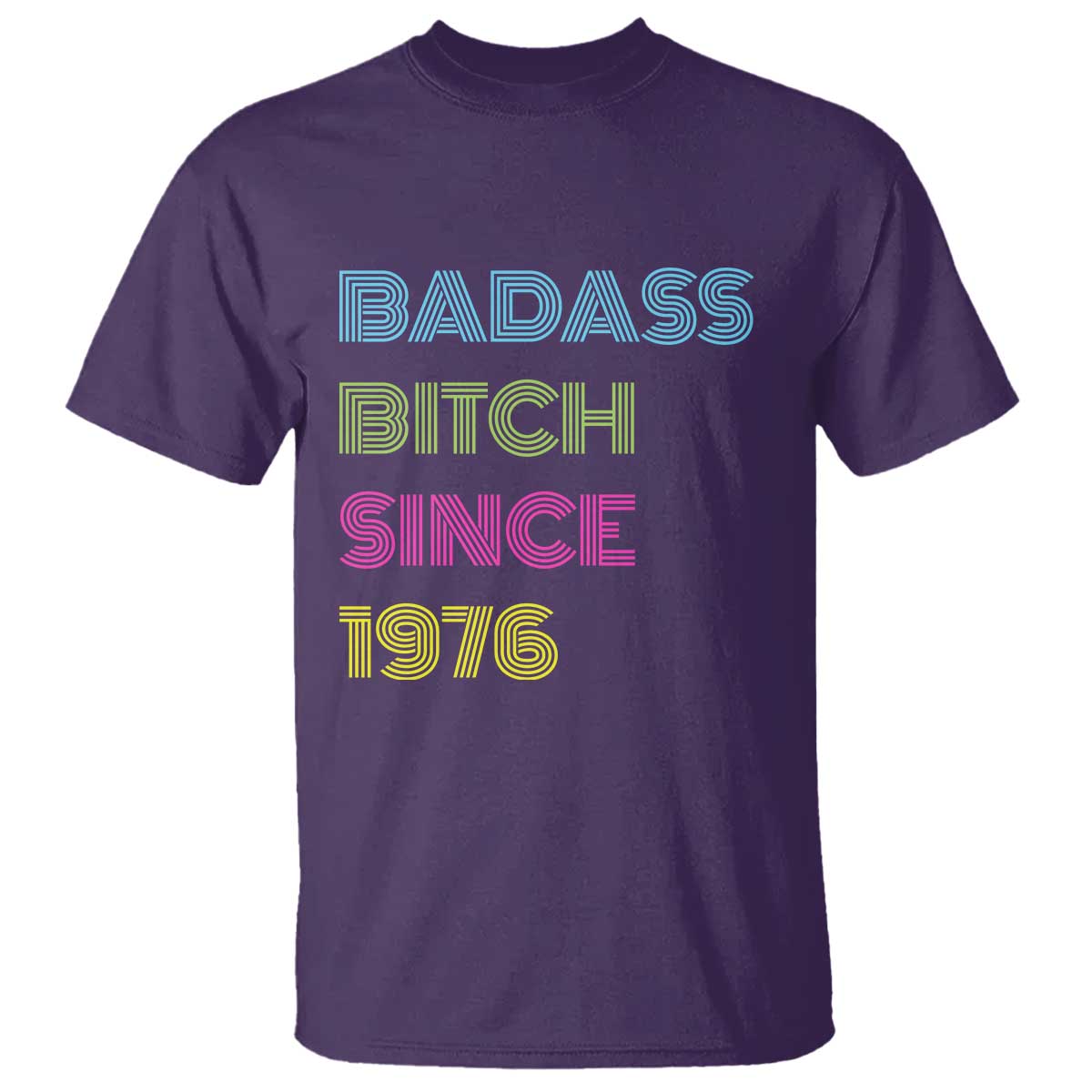 Funny 50th Birthday T Shirt Retro Vintage Badass Bih Since 1976