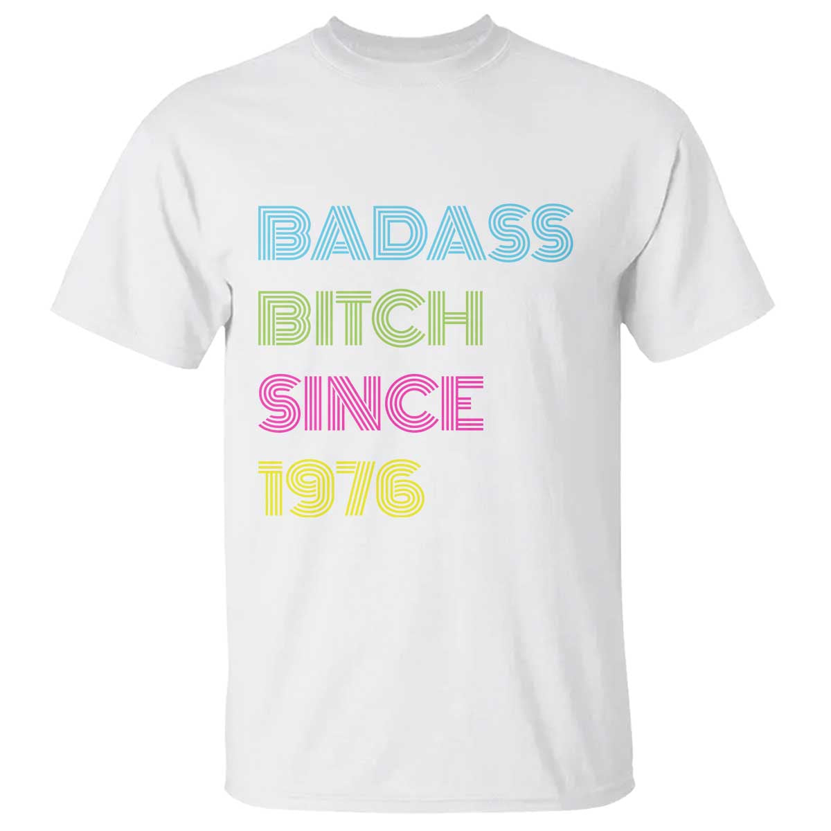 Funny 50th Birthday T Shirt Retro Vintage Badass Bih Since 1976