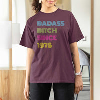 Funny 50th Birthday T Shirt For Women Retro Vintage Badass Bih Since 1976