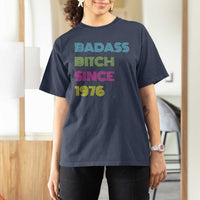 Funny 50th Birthday T Shirt For Women Retro Vintage Badass Bih Since 1976