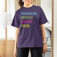 Funny 50th Birthday T Shirt For Women Retro Vintage Badass Bih Since 1976