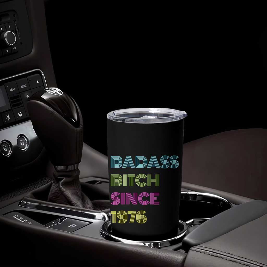 Funny 50th Birthday Tumbler Cup Retro Vintage Badass Bih Since 1976