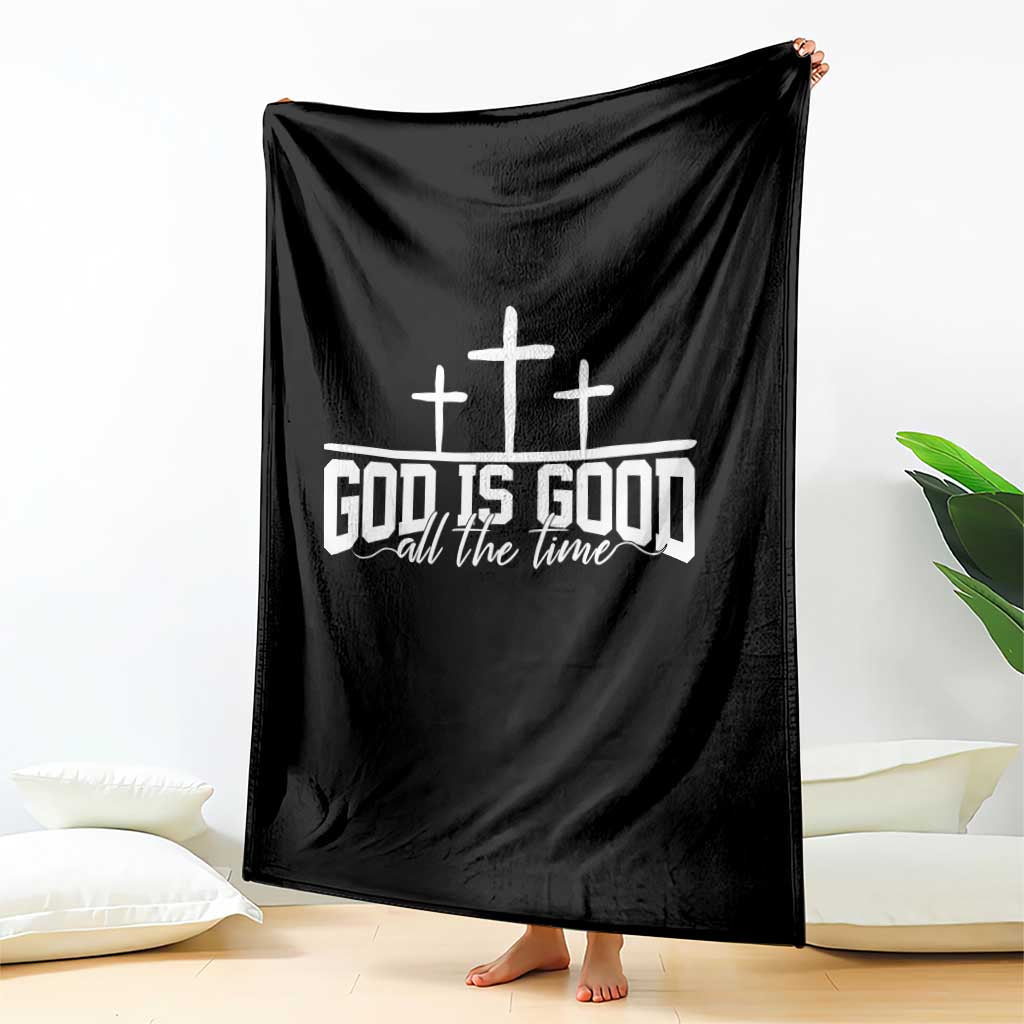 God Is Good Throw Blanket Jesus Cross Minimal Religious Faith Bible Verse Inspirational
