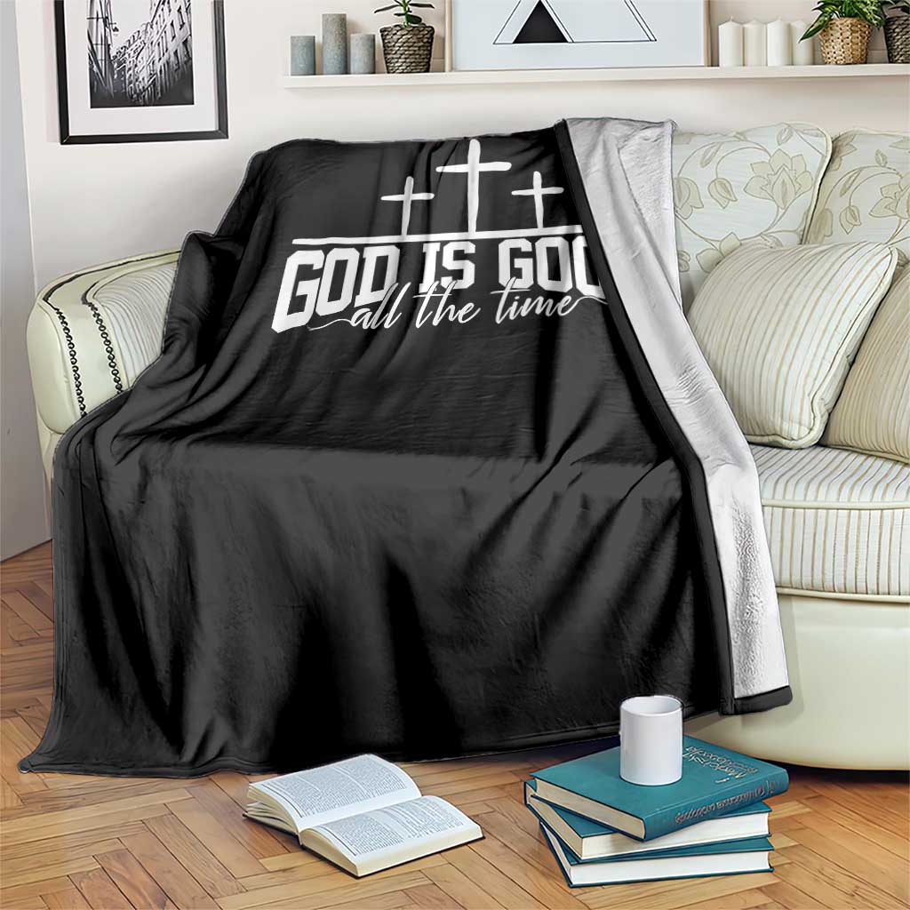 God Is Good Throw Blanket Jesus Cross Minimal Religious Faith Bible Verse Inspirational