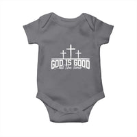 God Is Good Baby Onesie Jesus Cross Minimal Religious Faith Bible Verse Inspirational