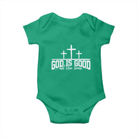 God Is Good Baby Onesie Jesus Cross Minimal Religious Faith Bible Verse Inspirational
