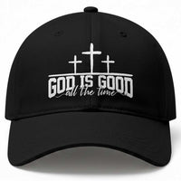 God Is Good Baseball Cap Jesus Cross Minimal Religious Faith Bible Verse Inspirational