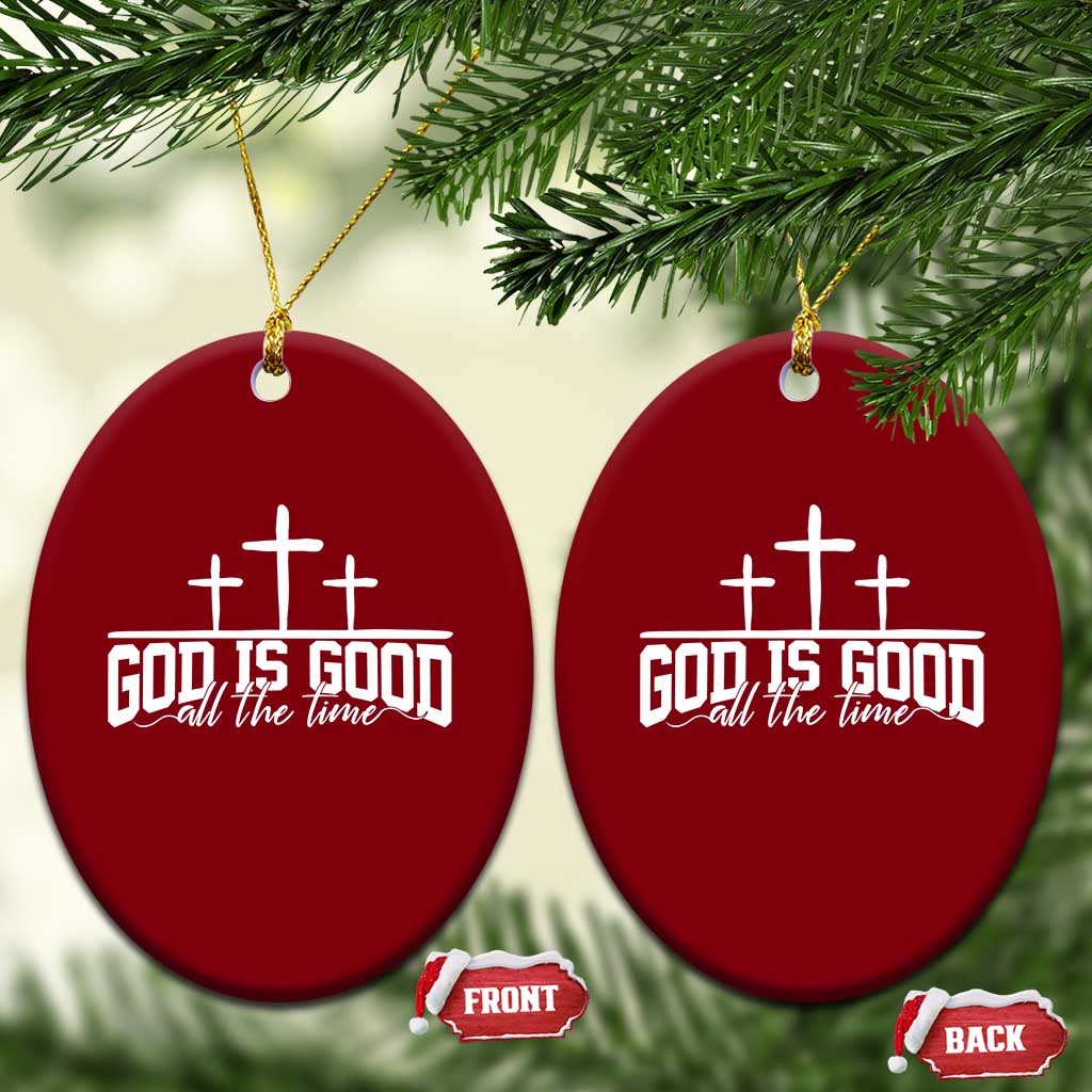 God Is Good Ceramic Ornament Jesus Cross Minimal Religious Faith Bible Verse Inspirational