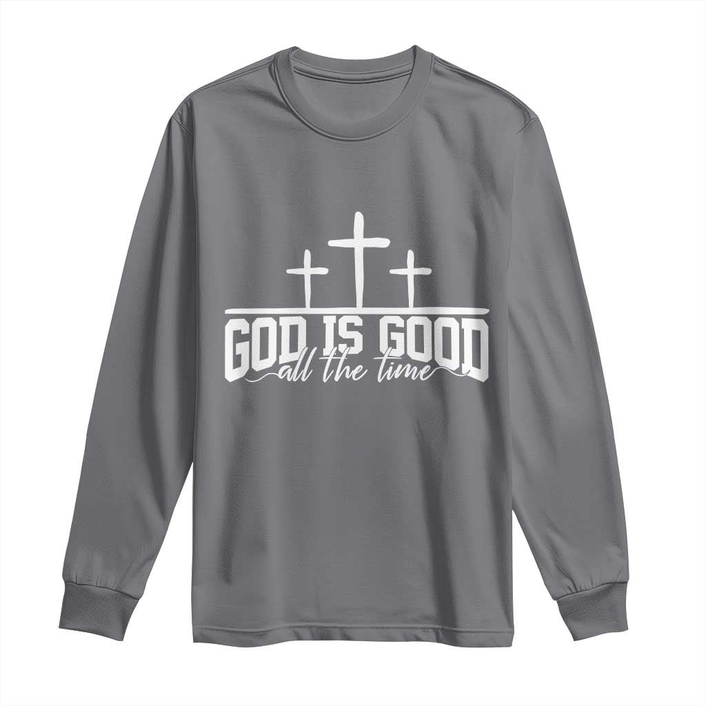 God Is Good Long Sleeve Shirt Jesus Cross Minimal Religious Faith Bible Verse Inspirational